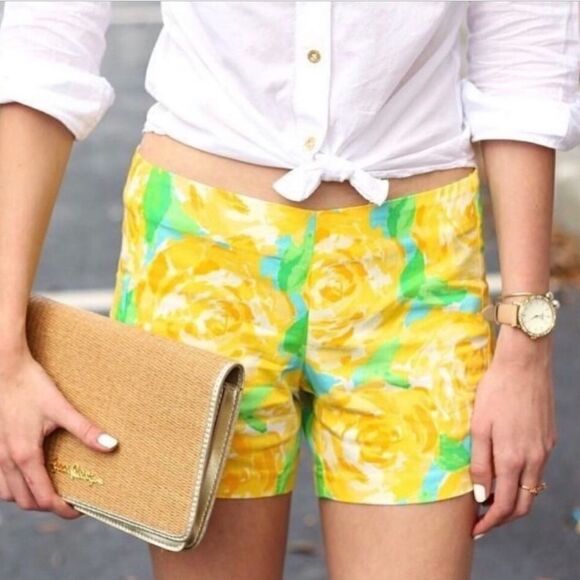 Lilly Pulitzer Deenie Floral Short Sunglow Yellow - Picture 9 of 9